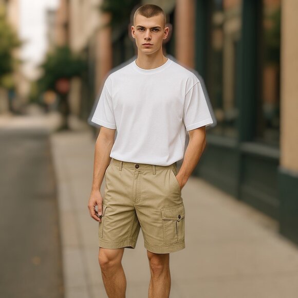 2 for/$35 Timberland Men's Khaki Cargo Shorts Size 40 - Picture 10 of 12